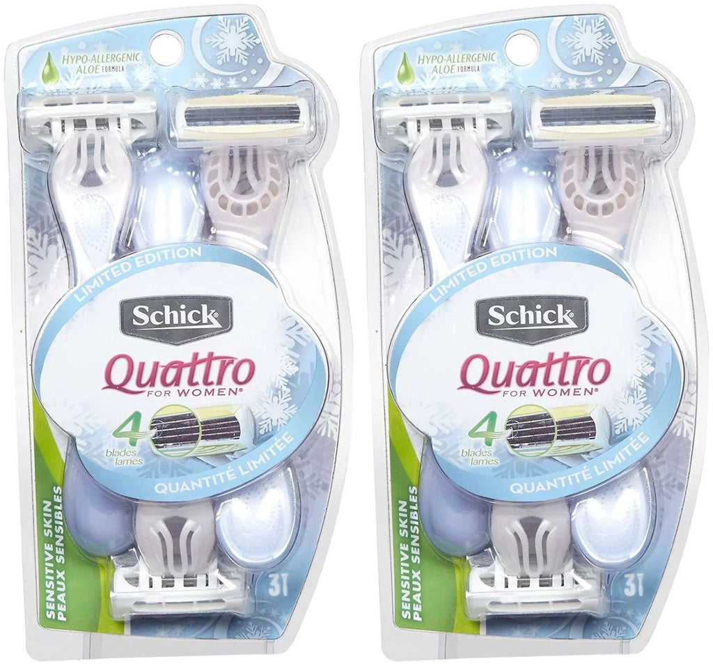 Quattro 2 Pk Razor Sensitive Quattro - 3 For Disposable Schick Ct Skin Women -