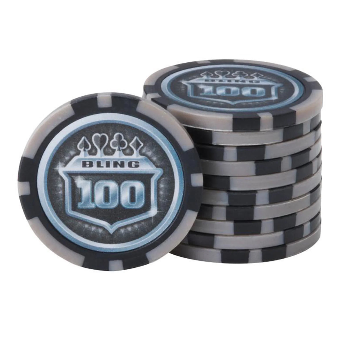 Bling Case Em Texas Fat w/ Count Clay Hold Poker Chip Set 55-0655 500 Cat
