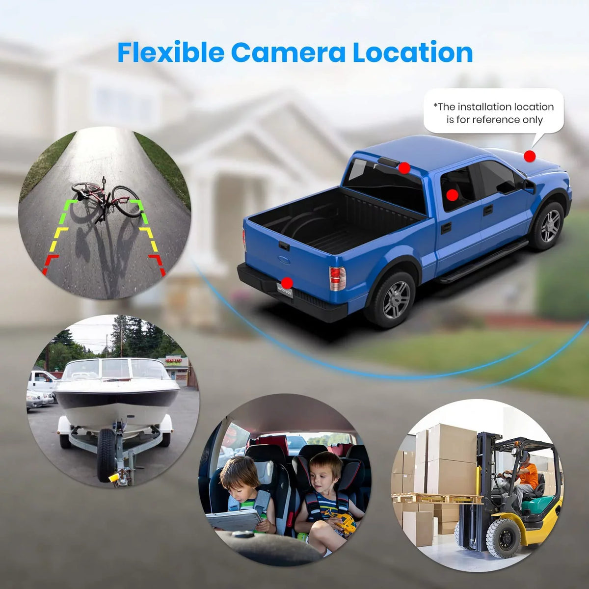 Mini Rear/Front Vision 3Mins View Camera AUTO-VOX with Car, DIY Night Back Trucks, Wireless for Super TW1 Camera Up 5'' Backup Monitor for Size Systems Installation,