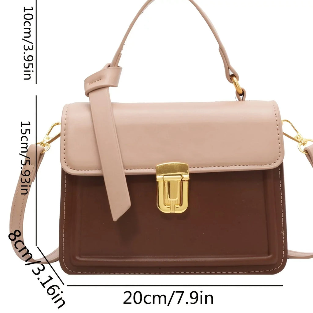 Purse Inch For Women Leather Crossbody (7.9*5.93*3.16) Decor Faux Junior Flap Buckle Bag, Square Handbag, Trendy