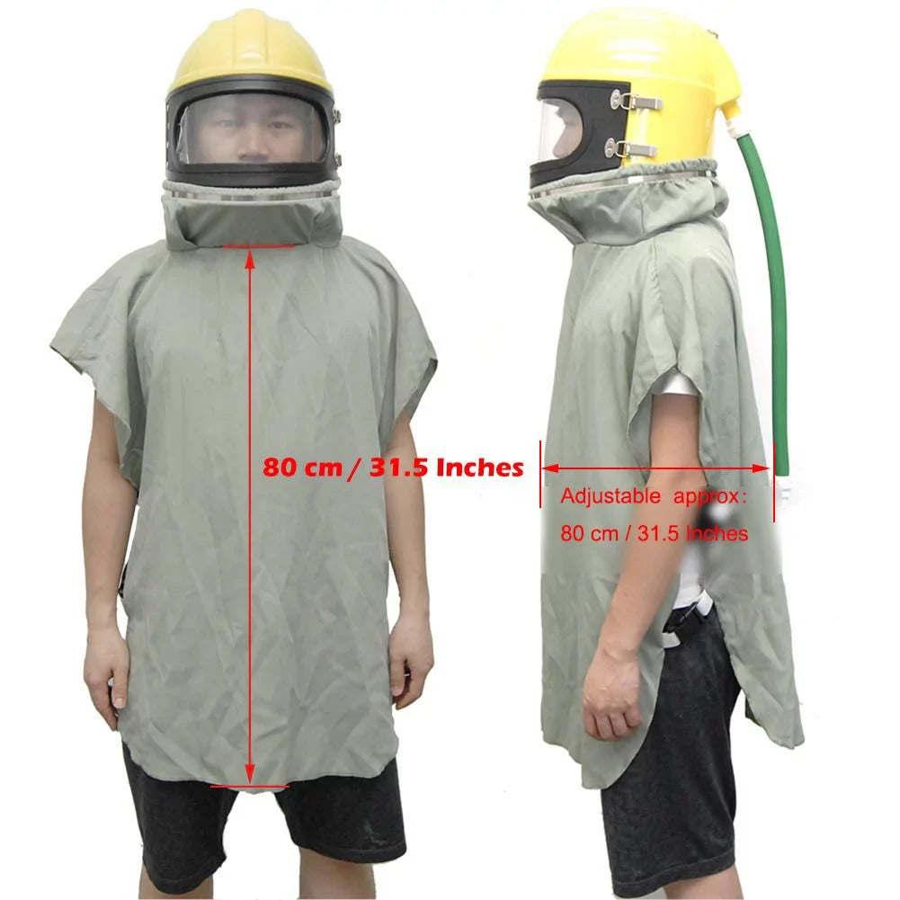 Helmet Supplied Protector Sand FED Hood Blast Sandblast AIR Safety Yellow