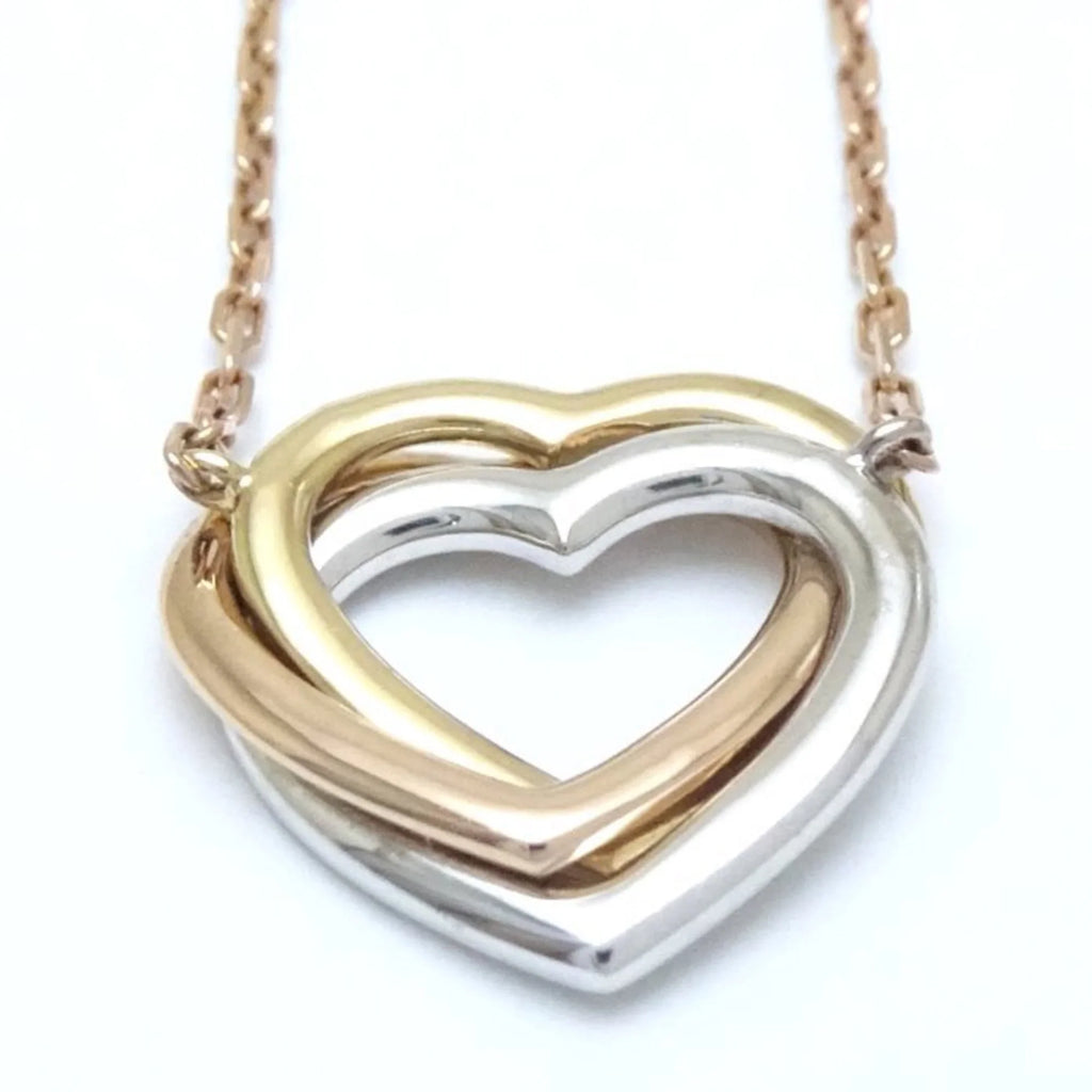 Necklace New) Heart Pre-Owned B7061200 Gold (Like K18 Trinity Three-Color Diamond CARTIER 291637