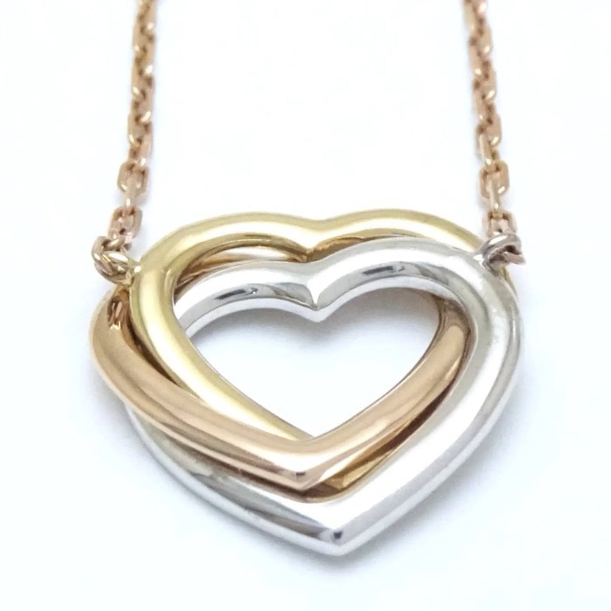 Necklace New) Heart Pre-Owned B7061200 Gold (Like K18 Trinity Three-Color Diamond CARTIER 291637