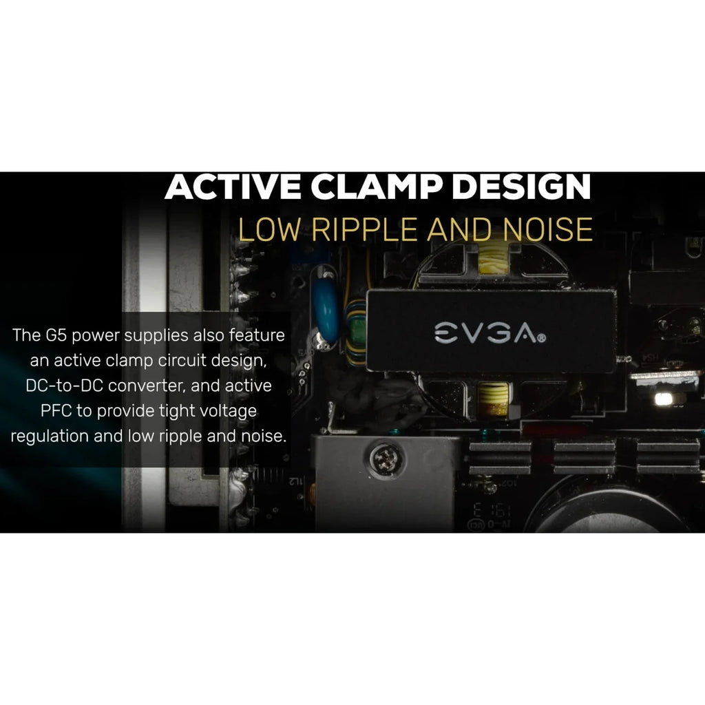 Power FDB 10 Warranty, 80 Plus Compact Supply 220-G5-0650-X1 Fan, Modular, EVGA Self Mode with Year Gold 650W, SuperNOVA G5, Power Eco Size, Includes ON 650 150mm Fully Tester,