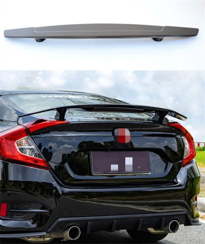 Brake Black Sedan Trunk Civic 2016-2021 Spoiler For Wing Lip Light Honda Glossy