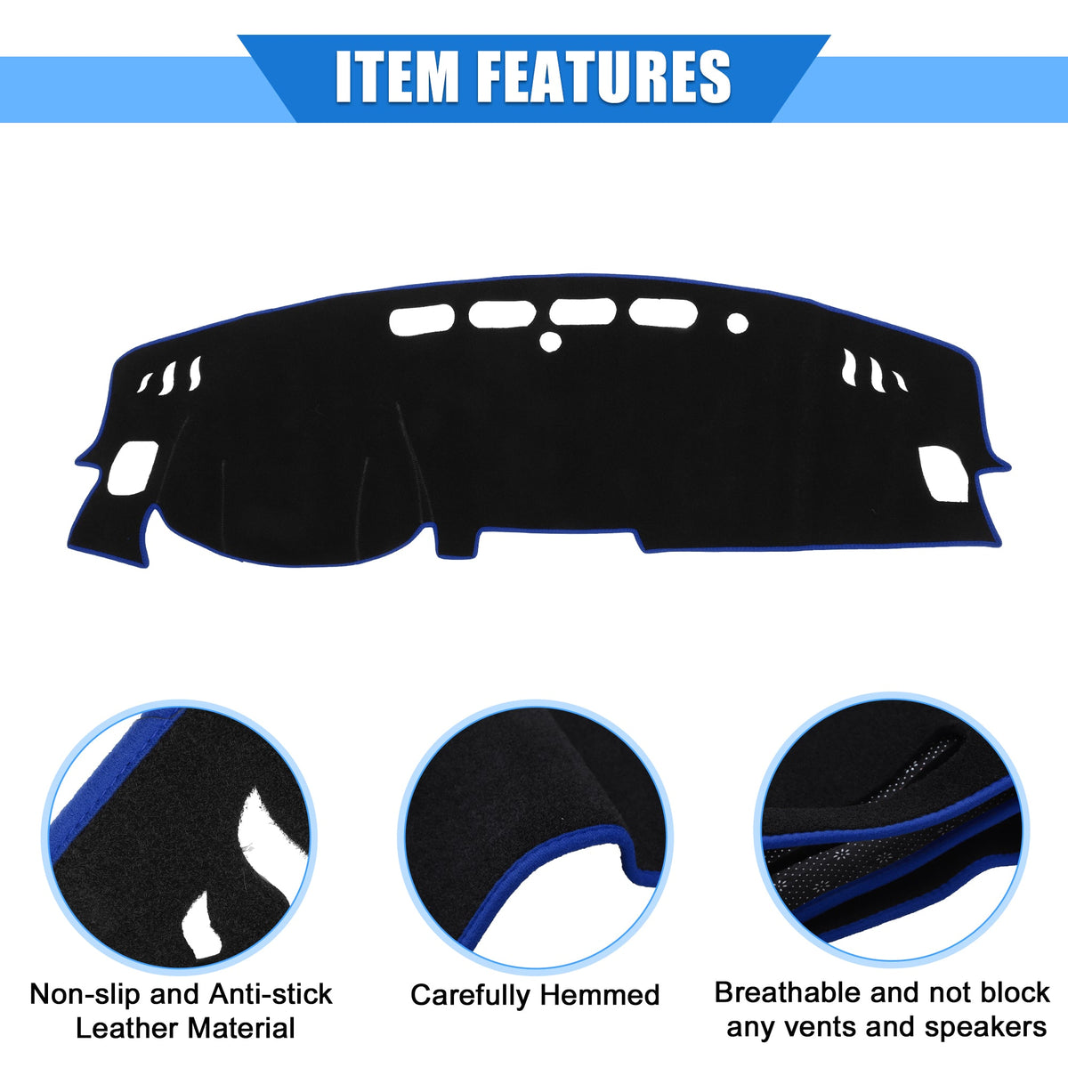 Dashboard Car Nissan Kicks Unique Cover Compatible Protective Bargains Blue Center for Polyester Console 2017-2020