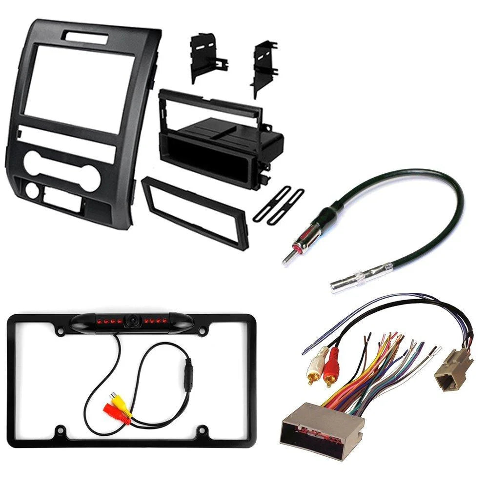 CAMERA FORD + REAR VIEW F-150 INSTALL 2009-2012 KIT RADIO CAR STEREO MOUNTING NIGHT HARNESS+ FOR ANTENNA KIT VISION DASH ADAPTER+ AFTERMARKET