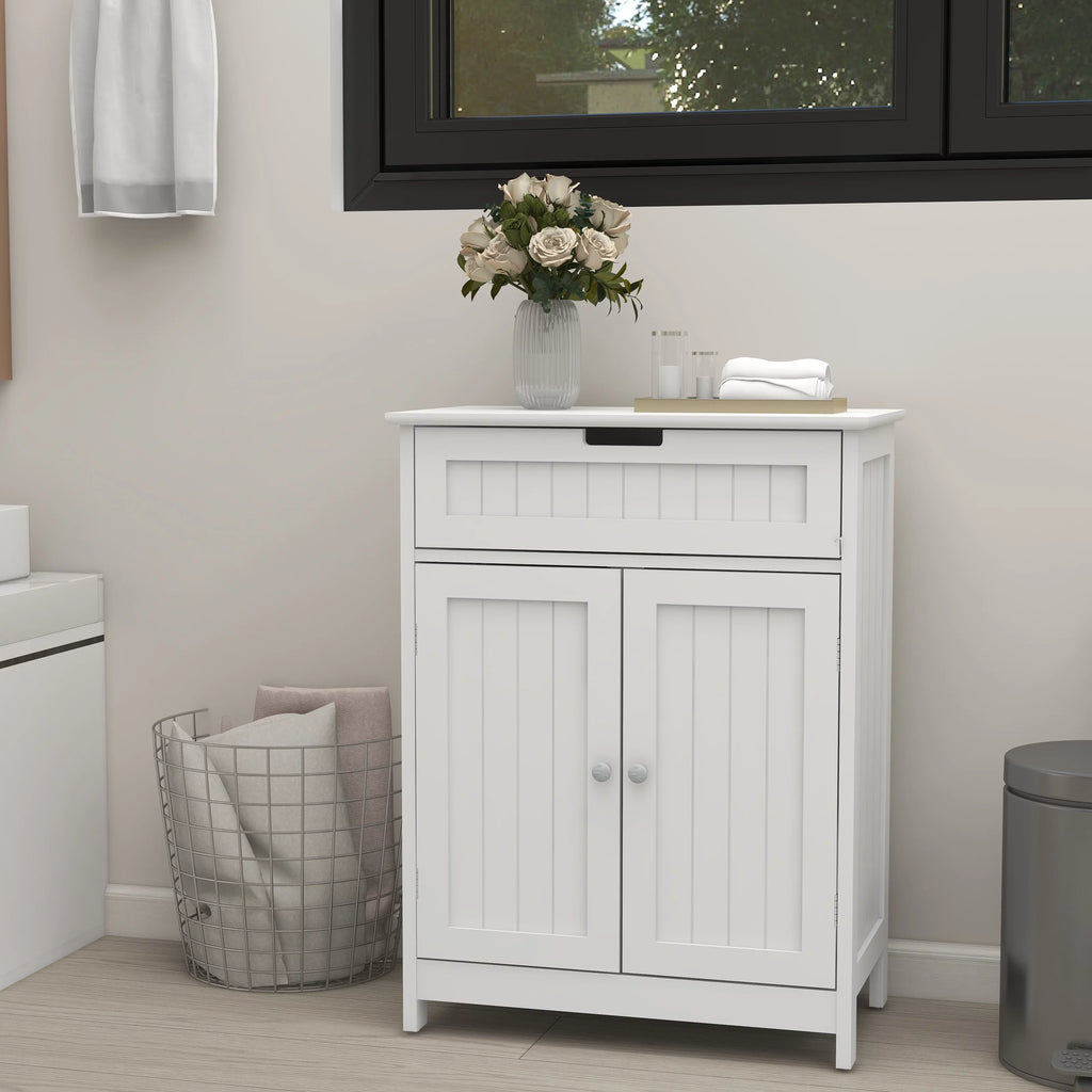 Room. for White 1 Wood in Freestanding and Cabinet Floor Drawer Versatile Doors, Living Storage Bathroom 2 Elegant Adjustable Bathroom Design Organizer Shelf