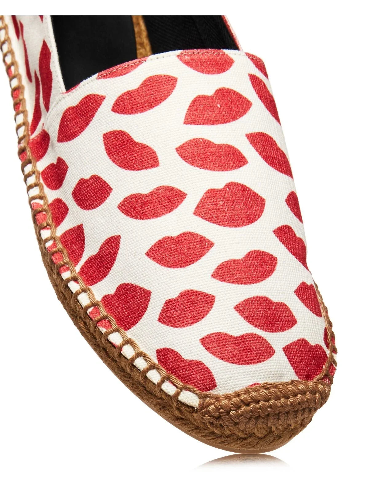 36 On Platform Womens Red Logo Round Lip Slip Espadrille Printed Shoes LAURENT Bianco Toe SAINT Woven