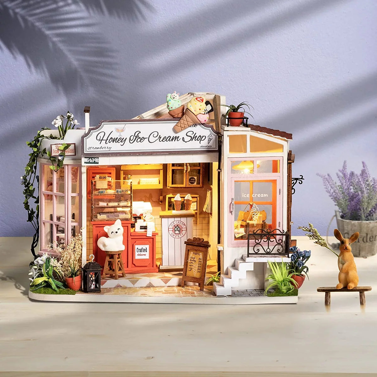 Kit Shop) Scale for Rolife DIY Decor Teens (Honey House Home Gifts Kit Adults Making Ice-Cream Tiny & Miniature 1/24 Dollhouse