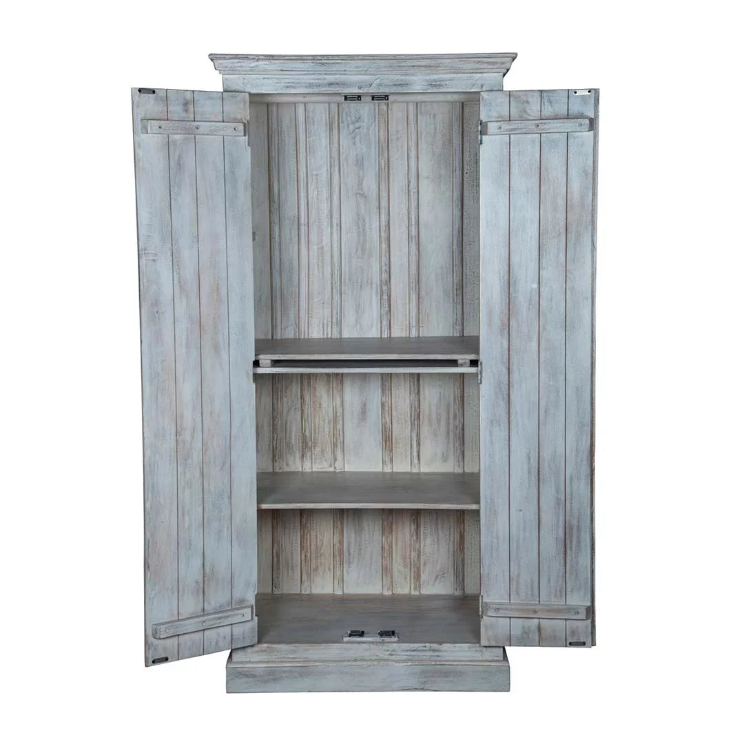 Chic Carved White Maadze Wardrobe Shabby