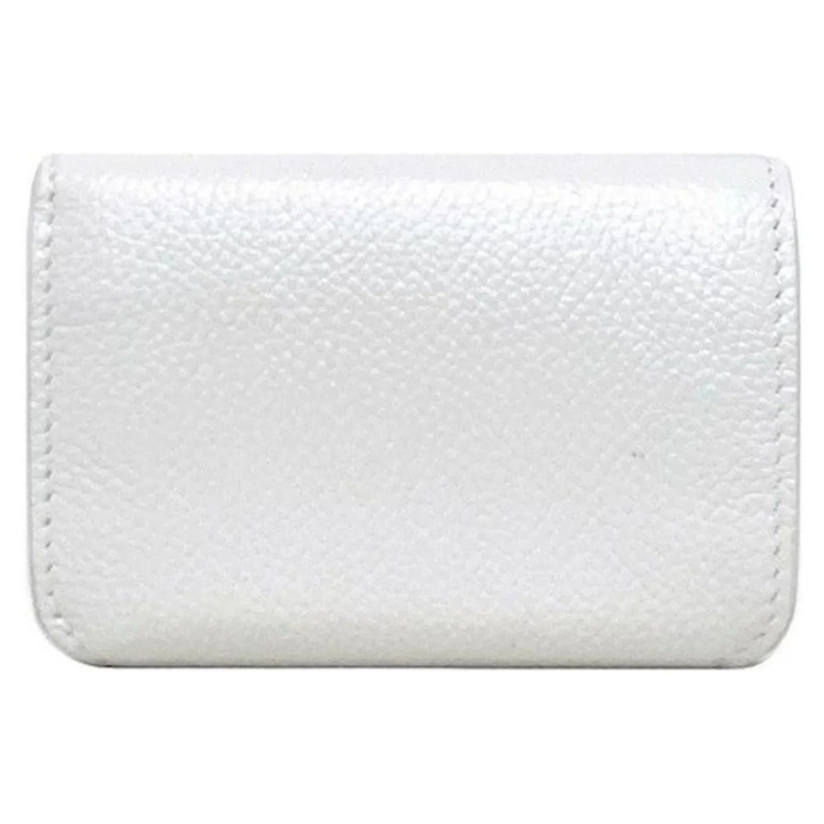 Trifold Balenciaga Wallet Mini White 593813 Logo Everyday Leather