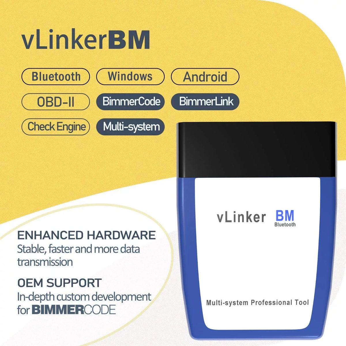 BMW/Mini, with BimmerCode, OBD2 Tool Features Hidden in II Diagnostic OBD Android Windows Scanner Work vLinker Unlock Diagnostic Vgate BM Tool for Bimmercode Car and Bluetooth