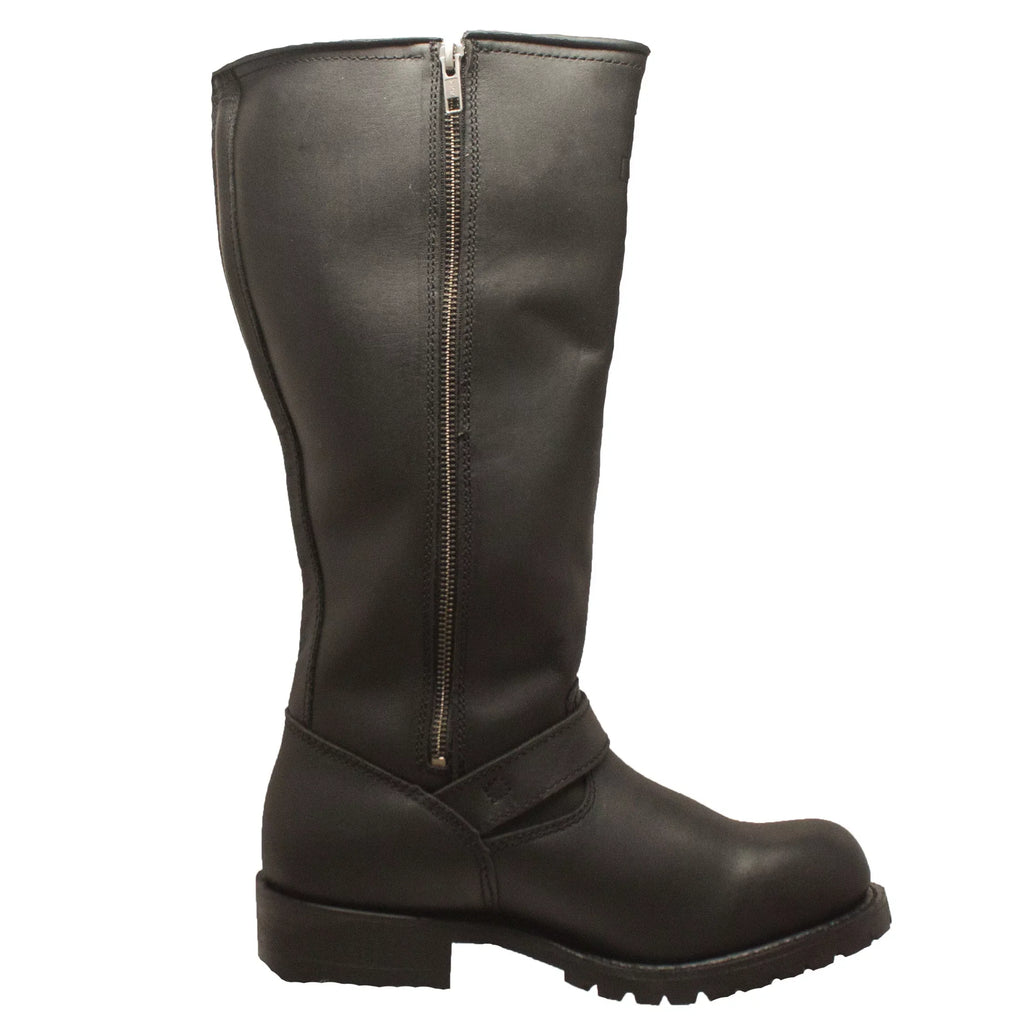 Zipper Black Men's Boot Engineer 16" Biker