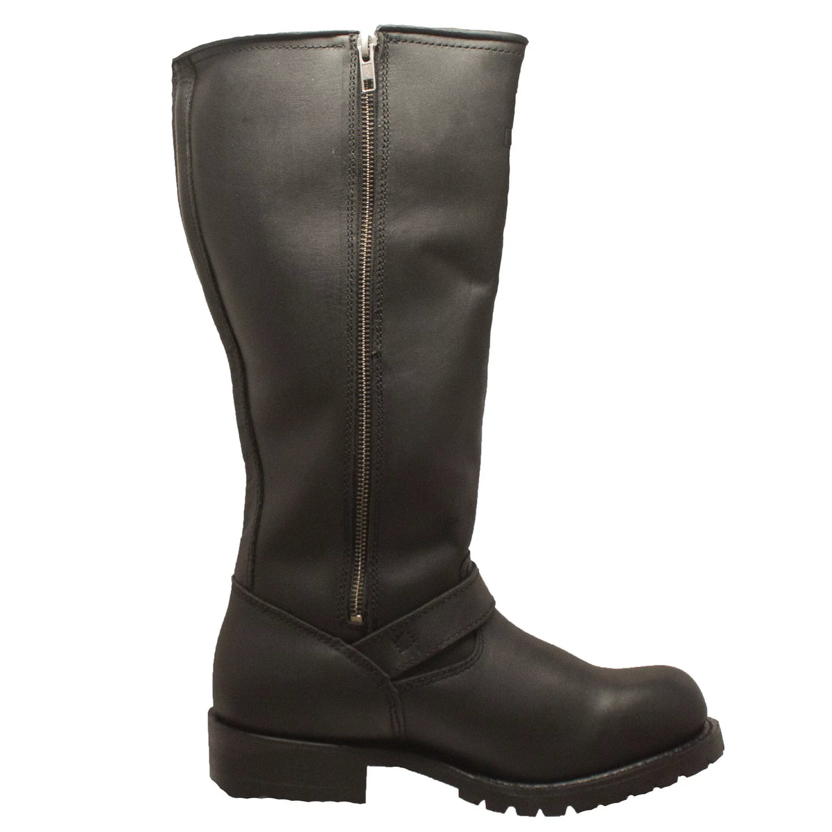 Zipper Black Men's Boot Engineer 16" Biker