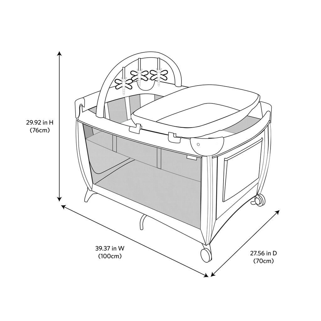 Size Yard Rocking Bassinet, with Full Castle Play Monbebe Point