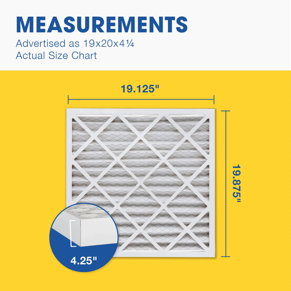 Air Aerostar Pleated Filter, AC Air 11 MERV 19x20x4 2 Filter, Pack Furnace
