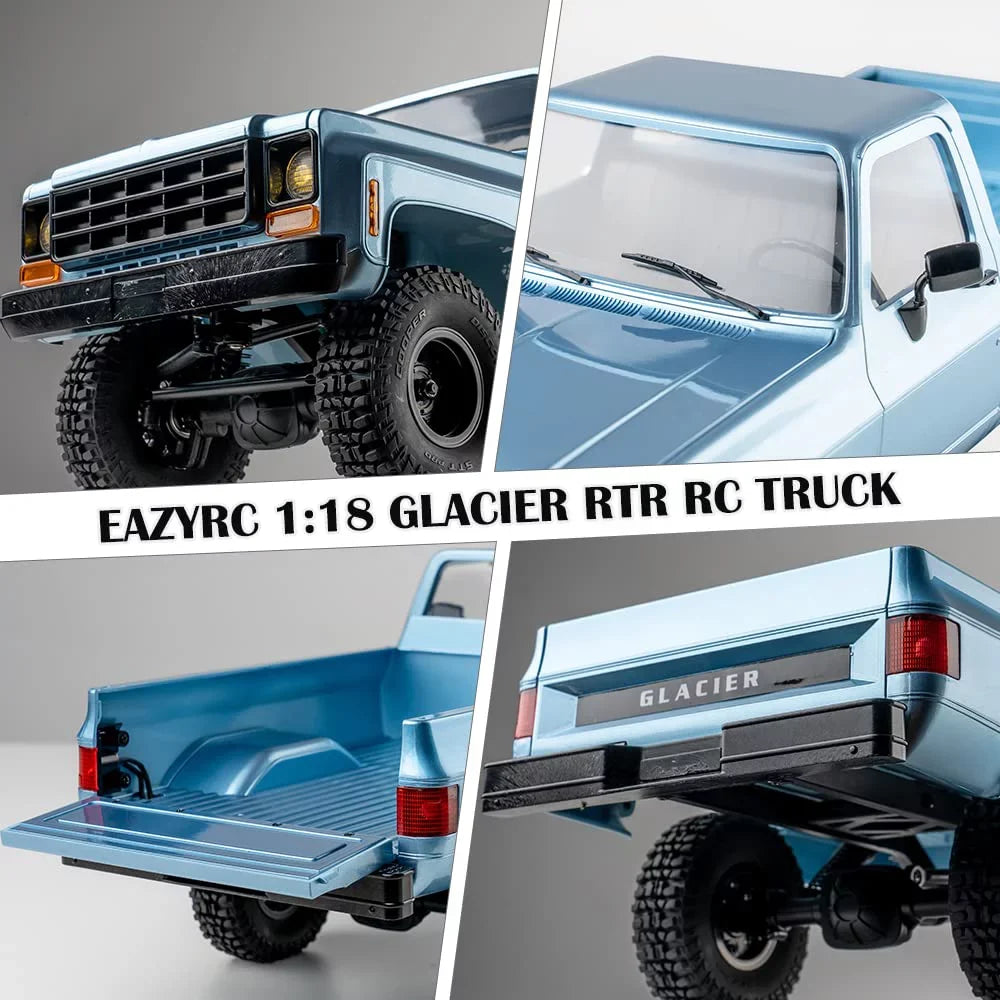 Glacier Eazyrc RTR Control LED with Crawler Car RC Truck Lights RC 4WD 2.4GHz Remote 1/18