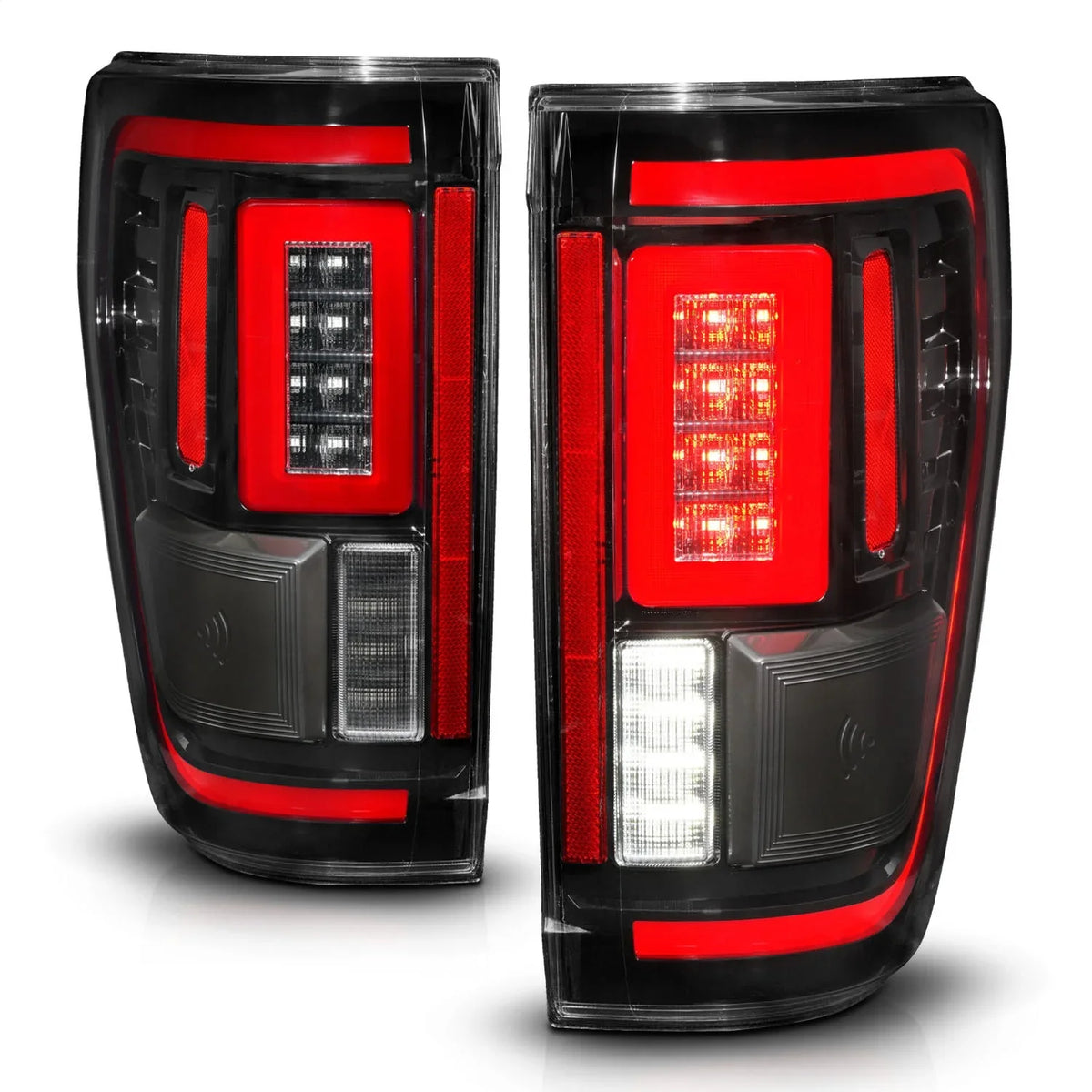 SUPER Taillights F-150 - Cover Black LED Ford 2022 21-23 Fits FORD F150 select: Housing 2021 Signal FORD w/BLIS ANZO CAB F150, Seq.