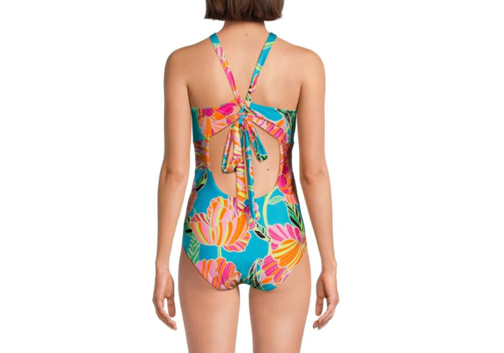 Turk Reversible Halterneck One-Piece Reversible Swimsuit Trina Nylon Womens