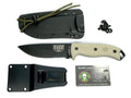 1095 Carbon Natural & 5S-E Fixed Black Blade ESEE Serrated Knives Steel Micarta Knife