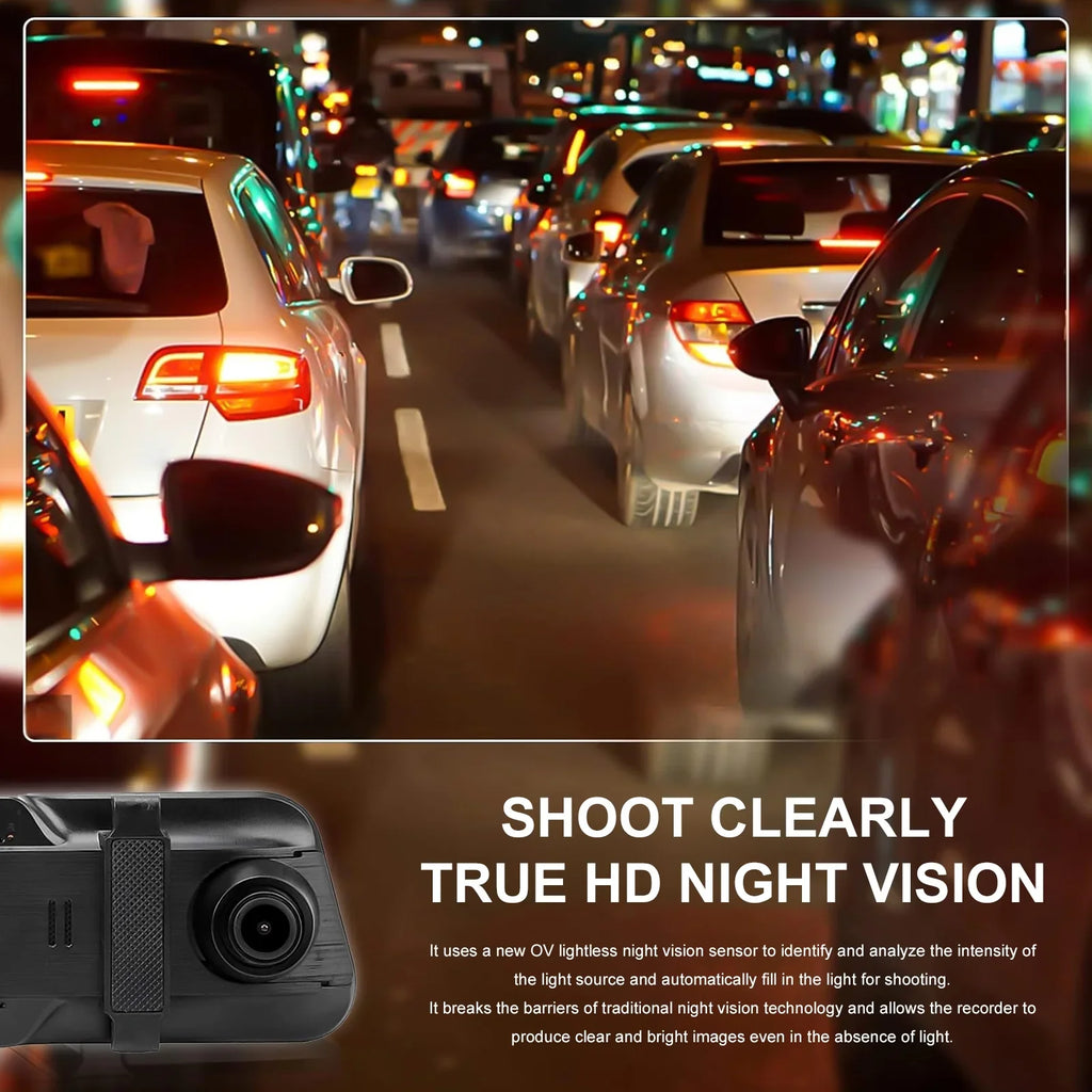 Dash Dash Cars, WDR, Parking Angle, Cam Vision, 32GB Full 1080P Card, Screen Mode Rear, IPS for Night Front Camera 10Inch HD 170°Wide 24H Free
