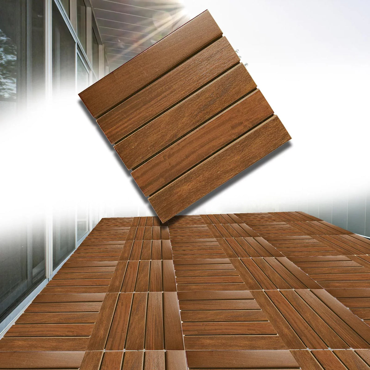 Outside Walkway Balcony Indoor Flooring Balcony Flooring Puzzle Wooden Deck Garden Interlocking Outdoor Flooring for Tiles Interlocking