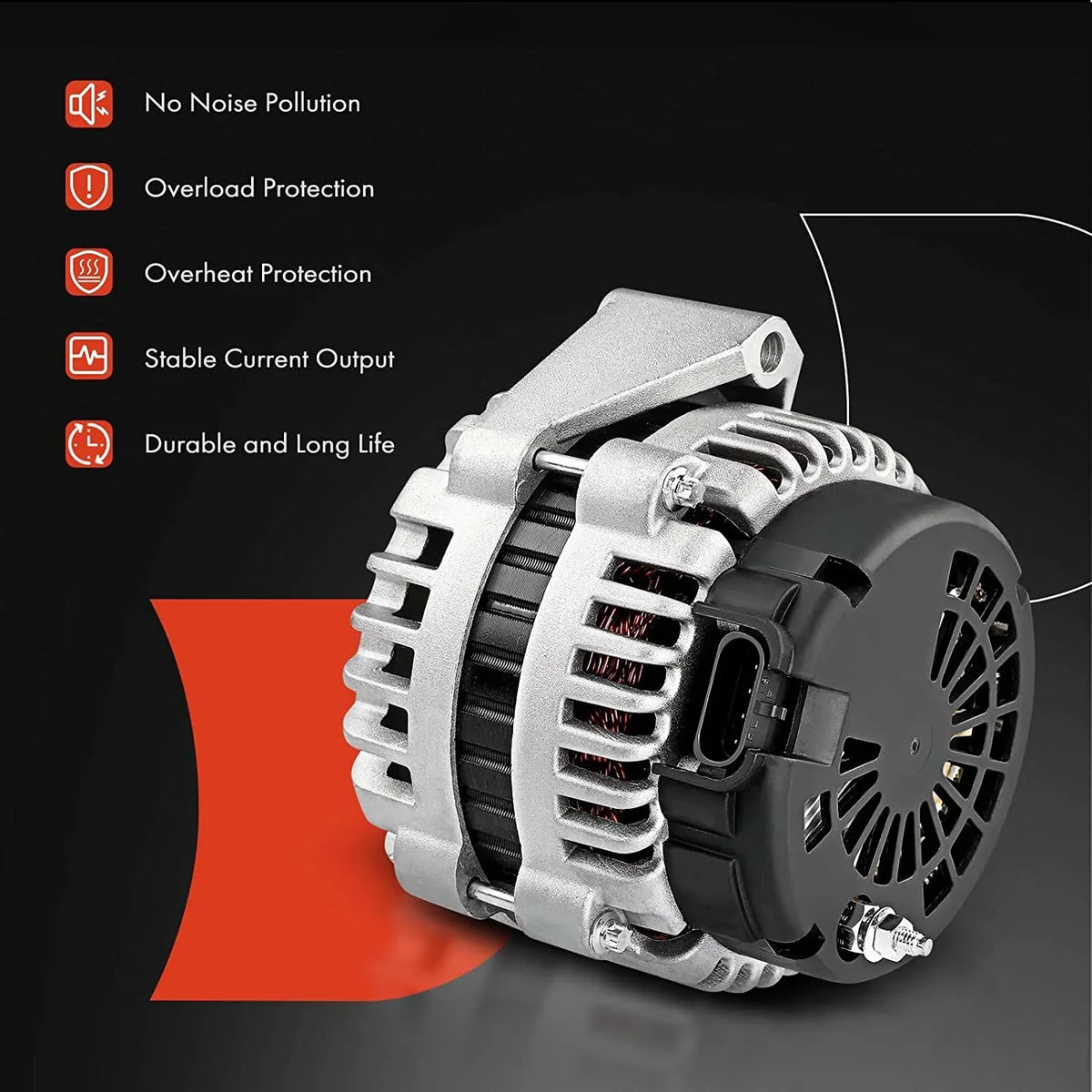 SLX Pulley V6 Alternator A-Premium Acura 12Volt Compatible & 1999, Trooper CW 90Amp with Clutch 6-Groove 2000-2002 Isuzu 3.5L,