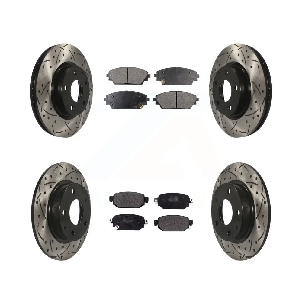 2019-2021 Rear Pads Front Drilled AWD - For Kit Disc Coated Auto Brake CX-3 Slotted KDF-100589 And Mazda Rotors Transit Semi-Metallic