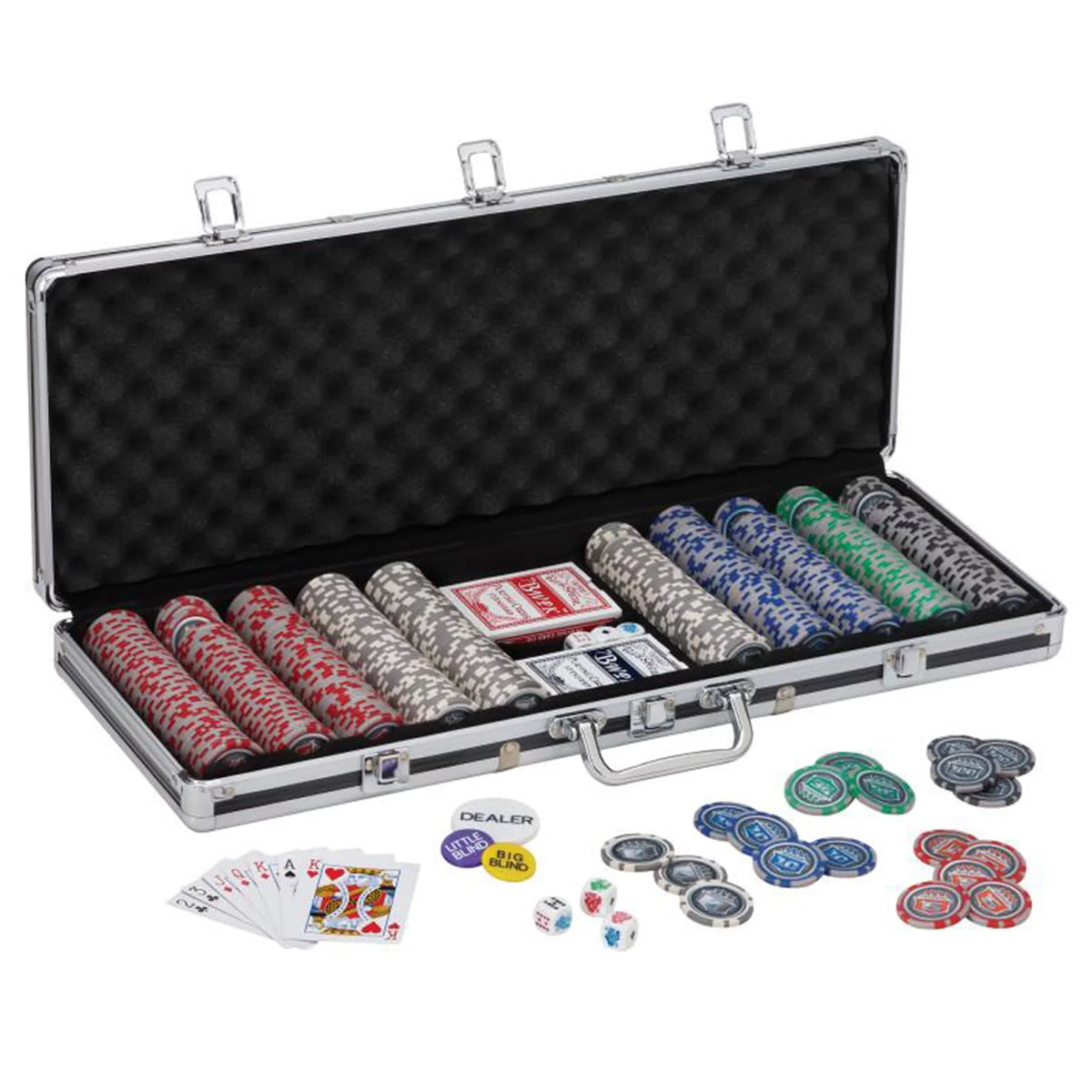 Bling Case Em Texas Fat w/ Count Clay Hold Poker Chip Set 55-0655 500 Cat