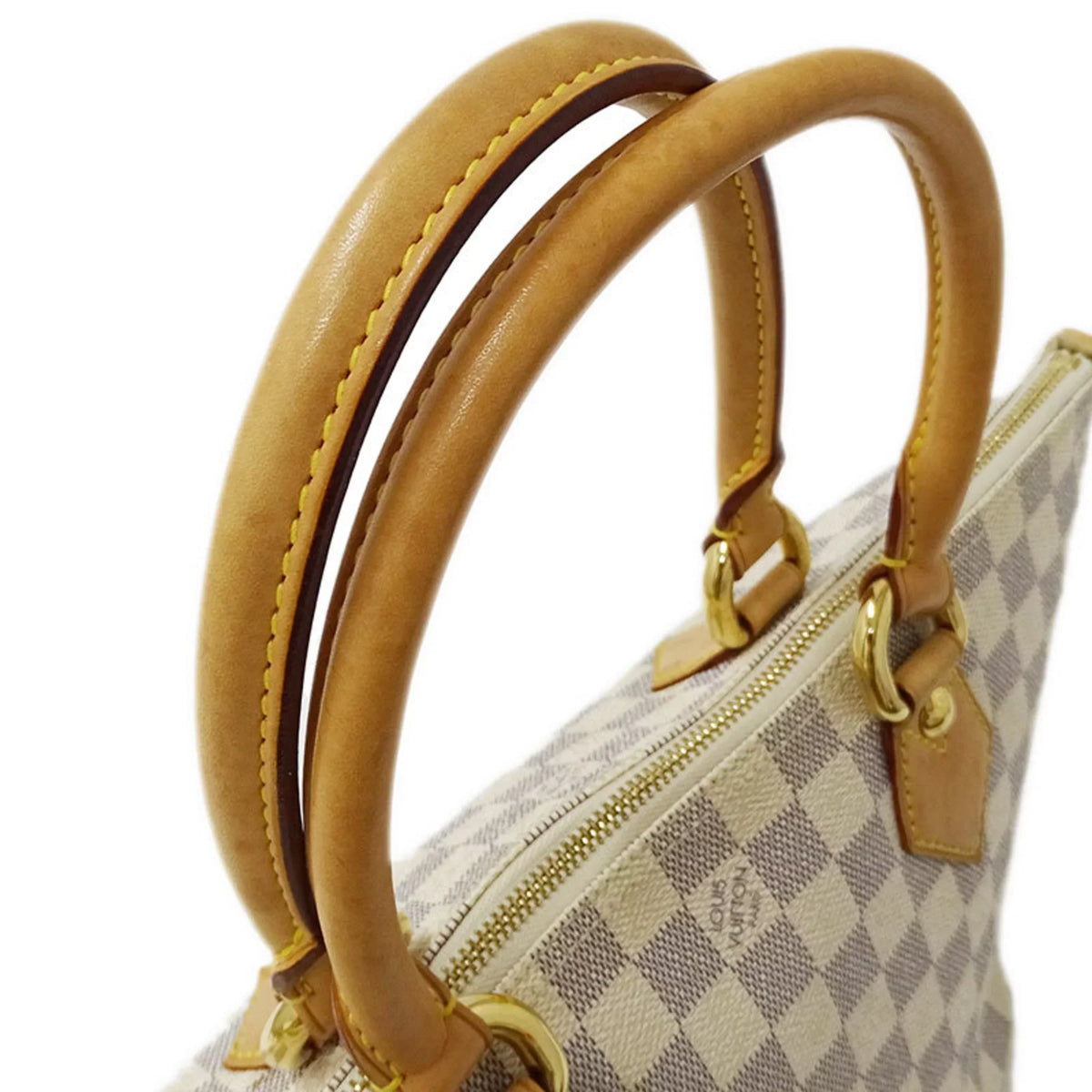 N51186 Louis Ladies PM Vuitton VUITTON Used Saleya Tote Handbag LOUIS Damier Gray Authenticated Azul White Bag