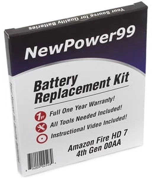 One Tools, Video Replacement Generation and with 00AA Fire Battery Battery Kit HD Life Full Extended Warranty Amazon Instructions, 7" Year 4th