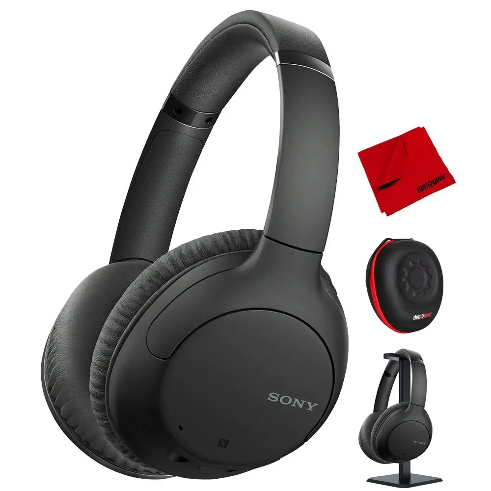 Noise-Canceling (Black) Headphones Case Deco and for Bundle WHCH710N Headphones Wireless Sony WH-CH710N Model Gear the with Headphone Stand