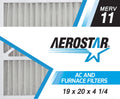 Air Aerostar Pleated Filter, AC Air 11 MERV 19x20x4 2 Filter, Pack Furnace