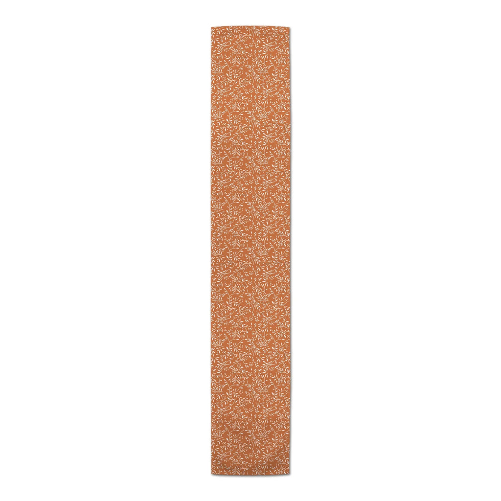 Table Poly Twill Runner Floral Delicate Products Pattern Creative 16x90 Orange