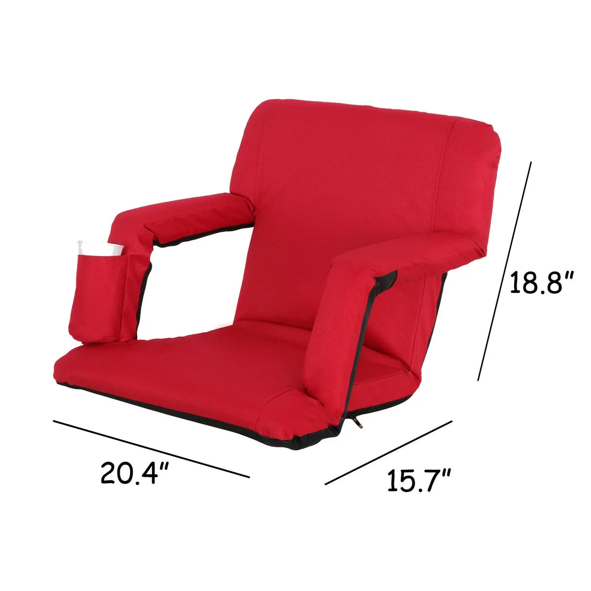Red Positions 7 Seat Stadium Water-resistant Cup Tiltable with Holder - ZENSTYLE