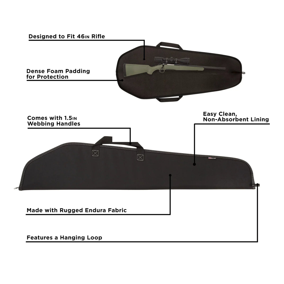 Case, Soft Allen Polyester, Rifle 602-46 46" Company Black, Durango