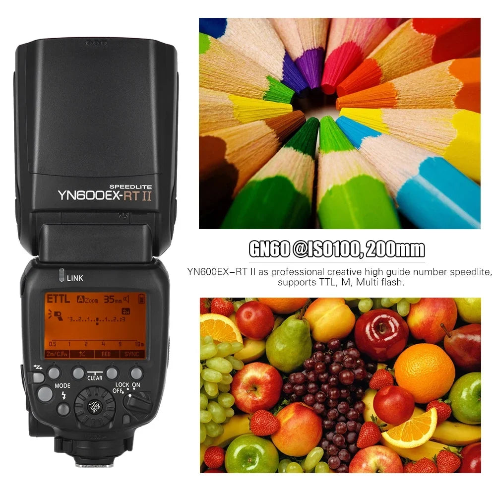 TTL HSS Speedlite YONGNUO Auto/ Support RT EX Master GN60 RT YN6000 II Zooming as Creative YN600EX 1/8000s Manual Canon YONGNUO Flash 600EX Camera Wireless II for RT 2.4G Professional