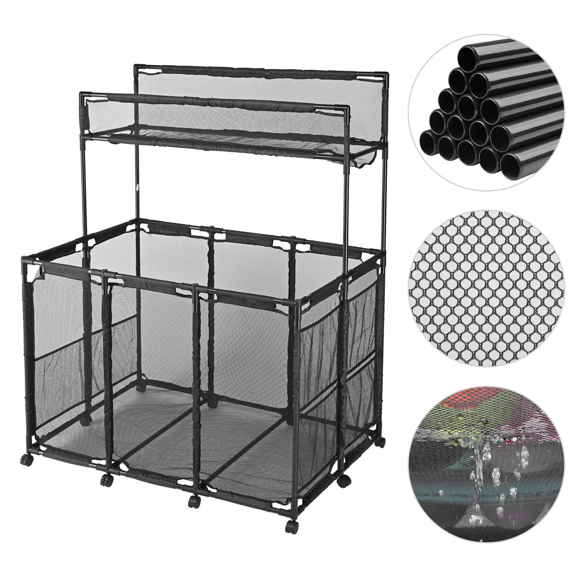 Mesh Bin - - Blue Wheels Organize with Pool Pool Cart 10 Essentials Storage