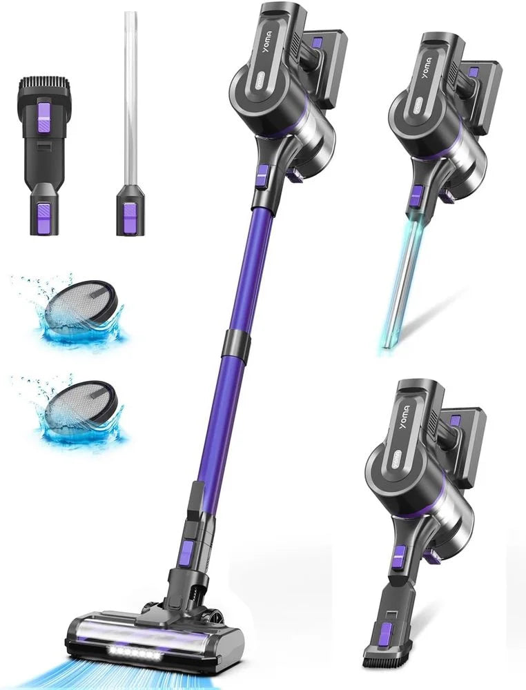 Home Cleaner, Suction, Carpet Vacuum Floor Rechargeable Pet Cordless with Hair Purple) with 28Kpa (Midnight 350W 50min Vacuum Runtime, for Stick Powerful Vacuum Cordless 6-in-1 Lightweight Vacuum