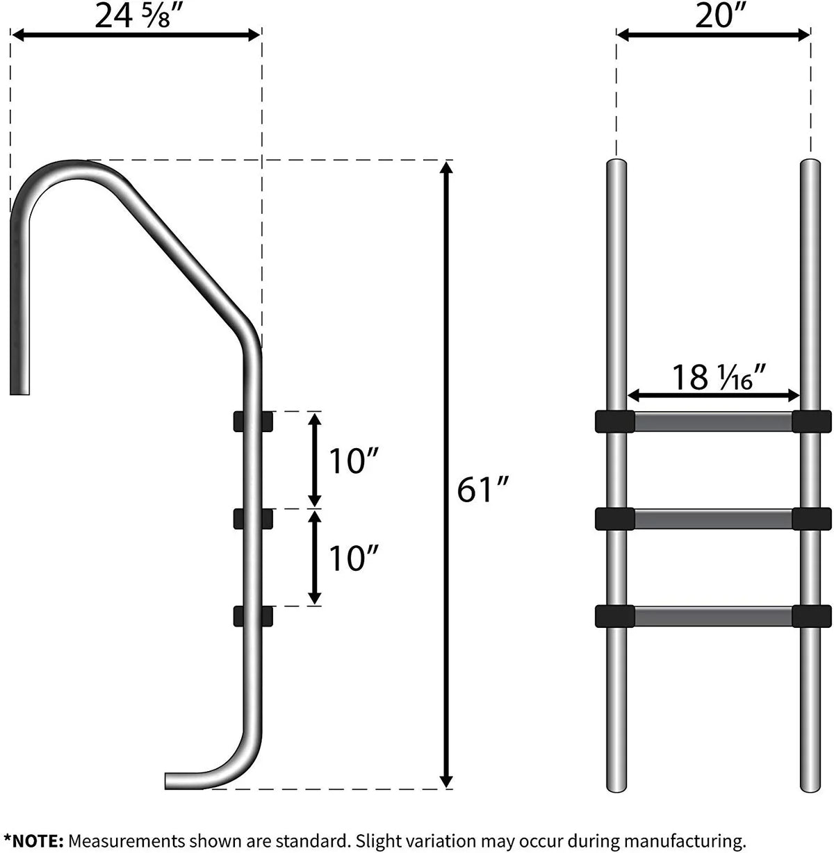 Pool Step Aqua With Steel Select Stainless - Swimming Ladder 3 Steps