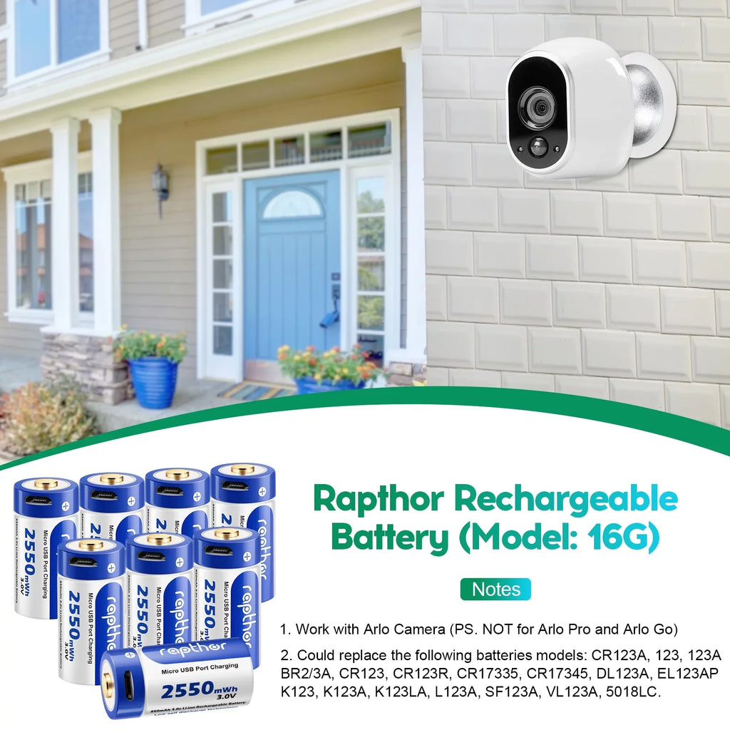 of with Arlo Compatible Arlo VMC3030 Pack Wireless VMS3430 Rapthor VMK3200 Batteries (850mAh) Security Camera Rechargeable VMS3330 VMS3130 4