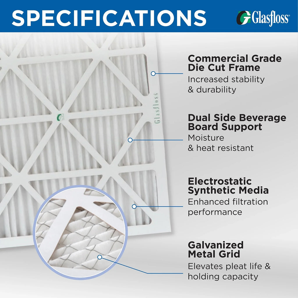 by Furnace MERV 14x14x1 Glasfloss AC Pack 6 Filters Air Pleated 13 Industries.
