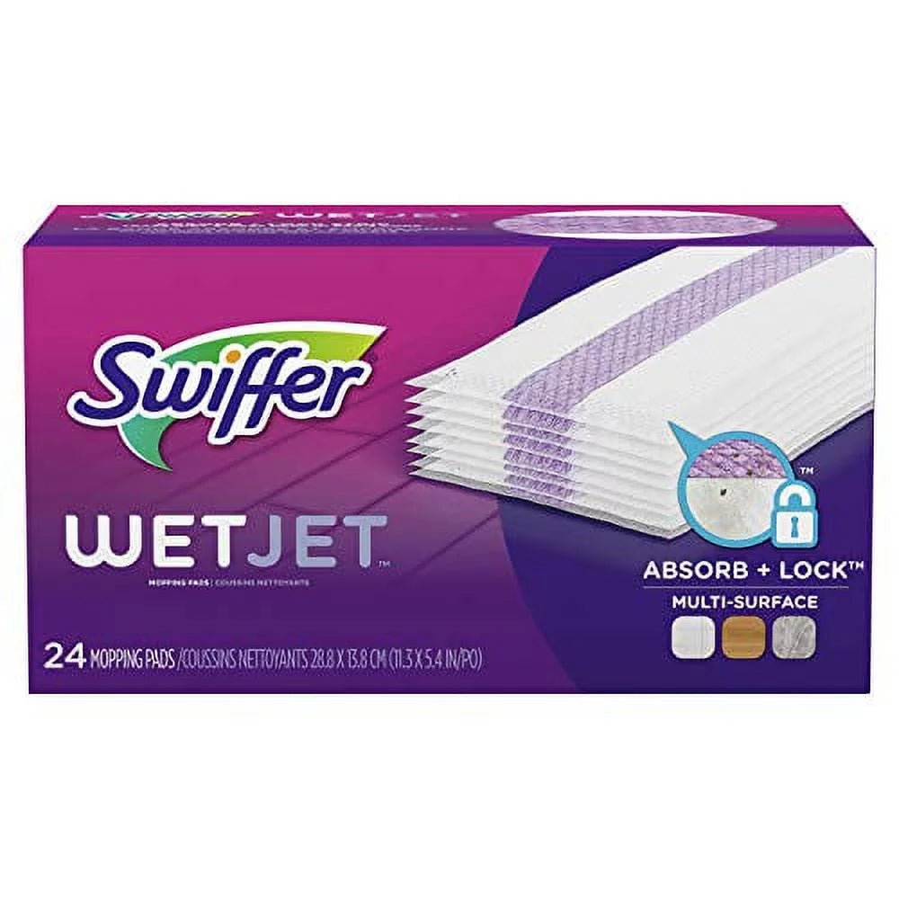 Floor Spray WetJet 24 Mop Swiffer Multi Refill, Pad Cleaner Surface, Hardwood Count