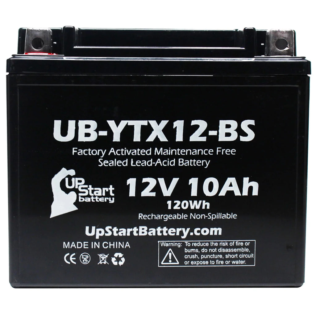 Factory 2003 CC Activated, UpStart Motorcycle GSX-R1000 2-Pack 12V, Replacement Battery Free, Suzuki Maintenance 1000 - UB-YTX12-BS 10Ah, Battery