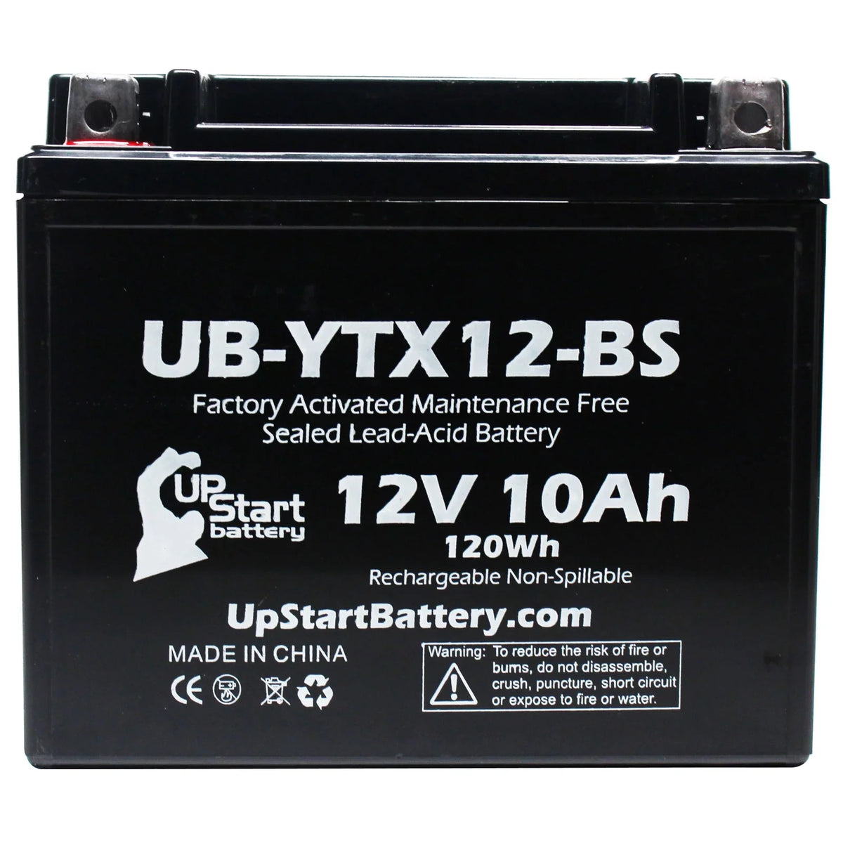 Factory 2003 CC Activated, UpStart Motorcycle GSX-R1000 2-Pack 12V, Replacement Battery Free, Suzuki Maintenance 1000 - UB-YTX12-BS 10Ah, Battery
