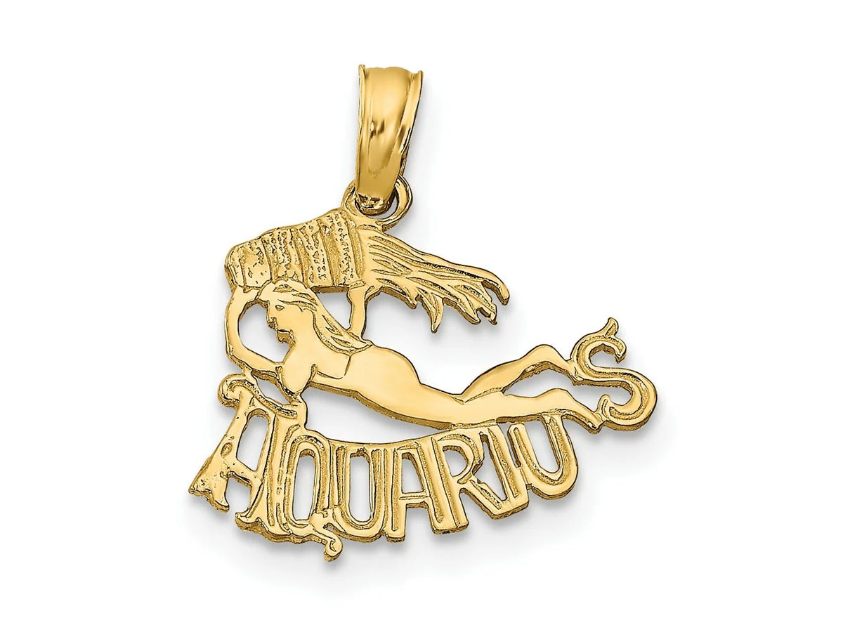 kt 16 x Charm Gold 10 Finejewelers 17 AQUARIUS Yellow Zodiac mm FJC
