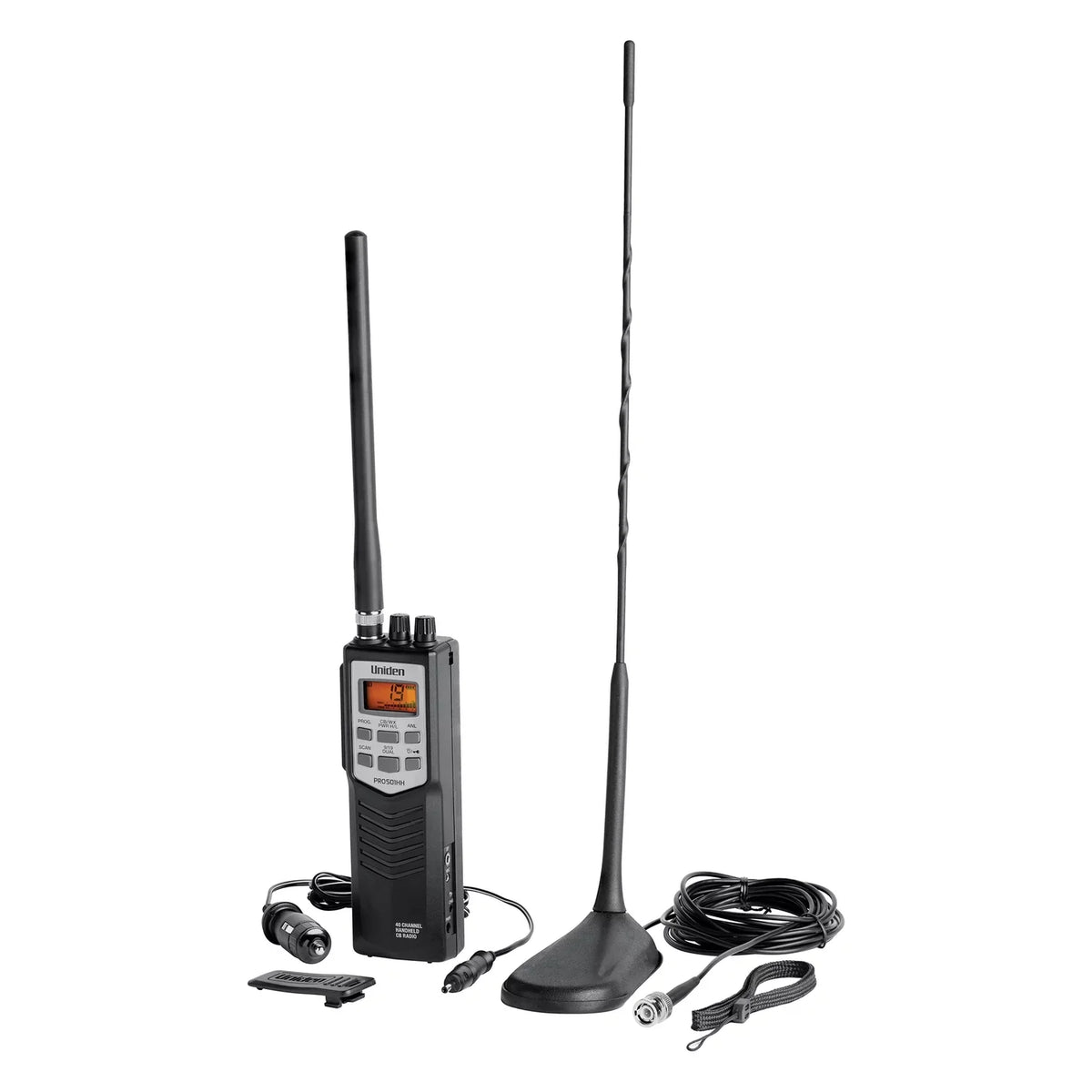 PRO501TK Magnet-Mount PRO501TK 40-Channel Uniden CB Handheld Series Black, with Antenna, Radio Pro