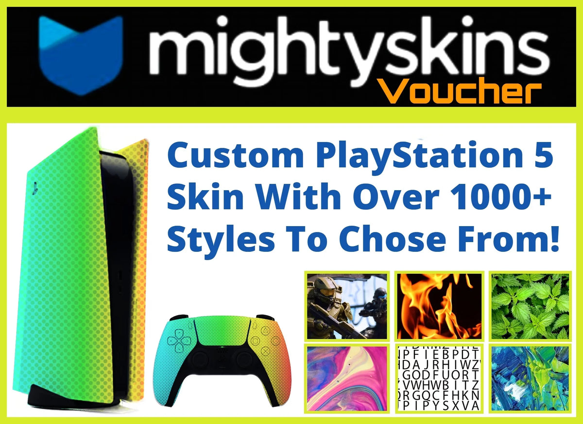 Console Skin Custom W/ Slim (PS5) - Mightyskins Sony Digital Code PlayStation Bundle Voucher Edition 5