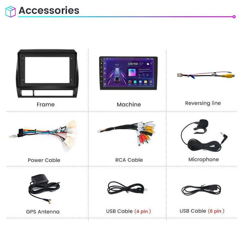 Fit 2005-2015 1280*720 Car Octa Radio IPS NAVI GPS Core Weather Carplay DSP Tacoma 9inch Android 4+32GB Stereo Toyota AM FM
